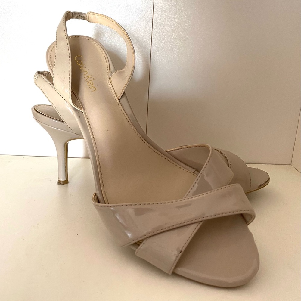 Beige Calvin Klein Lucette Low Heel